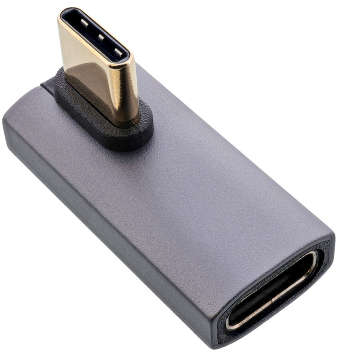 Inline® Usb4 Adapter, Usb-C Plug/Socket Vertical Right/Left Angled, Alu, Gris