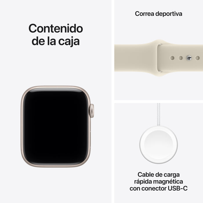 Apple Watch Se3 Gps Cellular 44mm Caja De Aluminio Blanco Estrella Correa Deportiva Arena M L