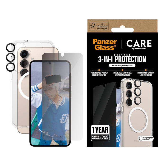 EAN 5715685016196 - PanzerGlass ® | CARE™ by ® 3-in-1 Privacy Bundle Samsung Galaxy S25+ Protector de pantalla 1 pieza(s) imagen 2