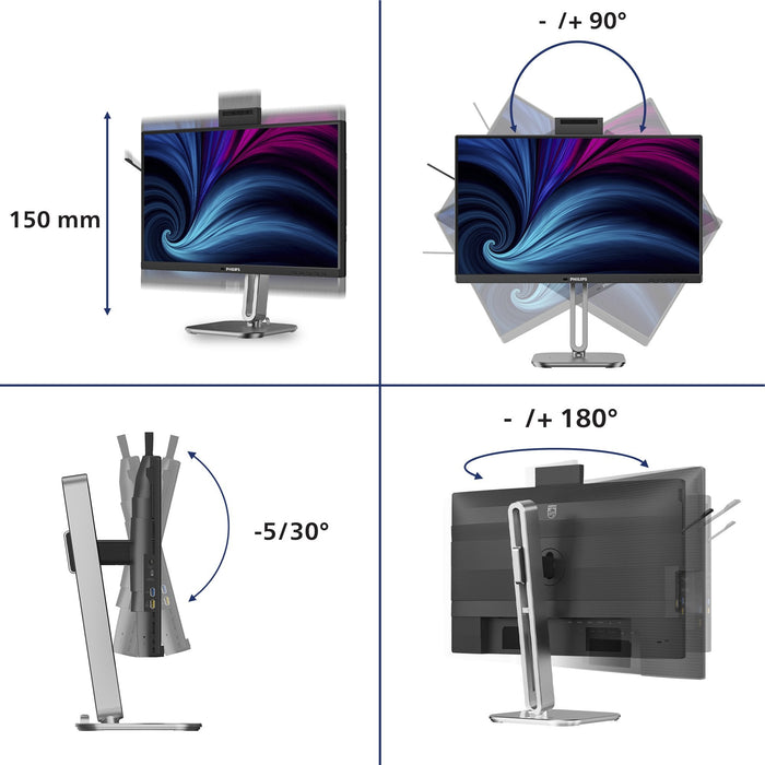 Philips Tft 24b2u4301h 60.5cm Ips 23.8'' 1920x1080 Dp Hdmi Usb-C Webcam