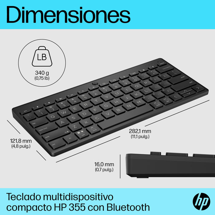 EAN 0196548516445 - HP 355 Compact Multi-Device Keyboard teclado Hogar Negro imagen 5