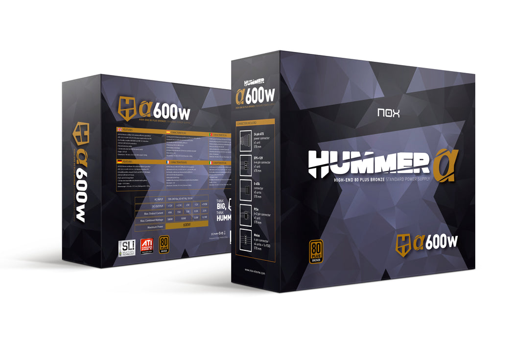 EAN 8436587971167 - NOX Hummer Alpha unidad de fuente de alimentación 600 W 24-pin ATX ATX Negro imagen 10