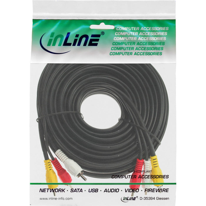 Inline Av Cable 3x Rca Macho A Macho 2m