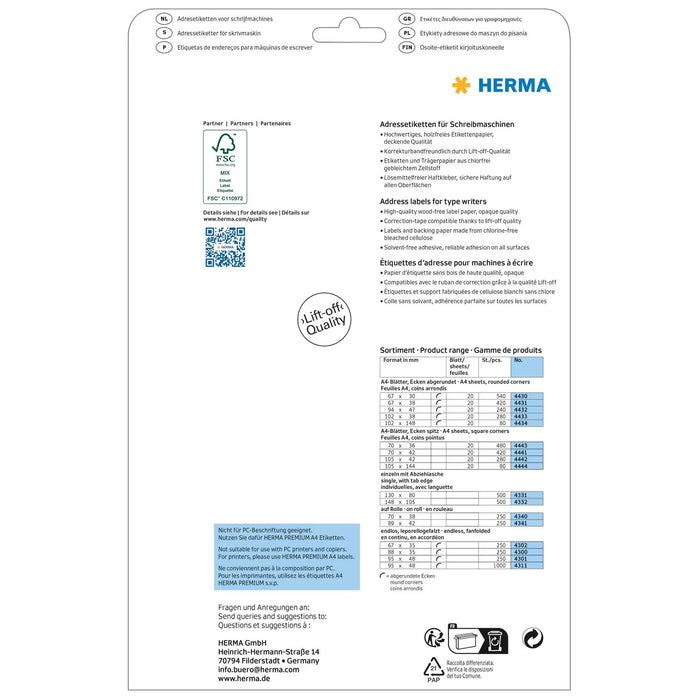 EAN 4008705044301 - HERMA 4430 etiqueta para dirección Blanco imagen 2