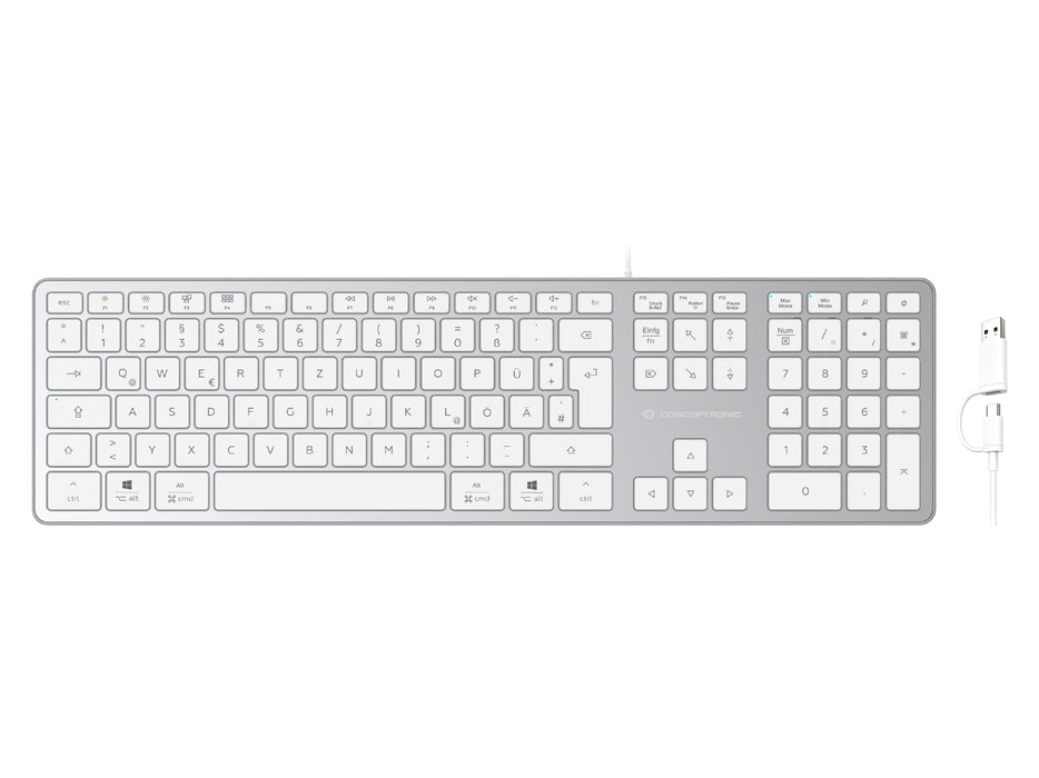 Conceptronic Usb Teclado Slim Usb-A/Usb-C Layout De Ws