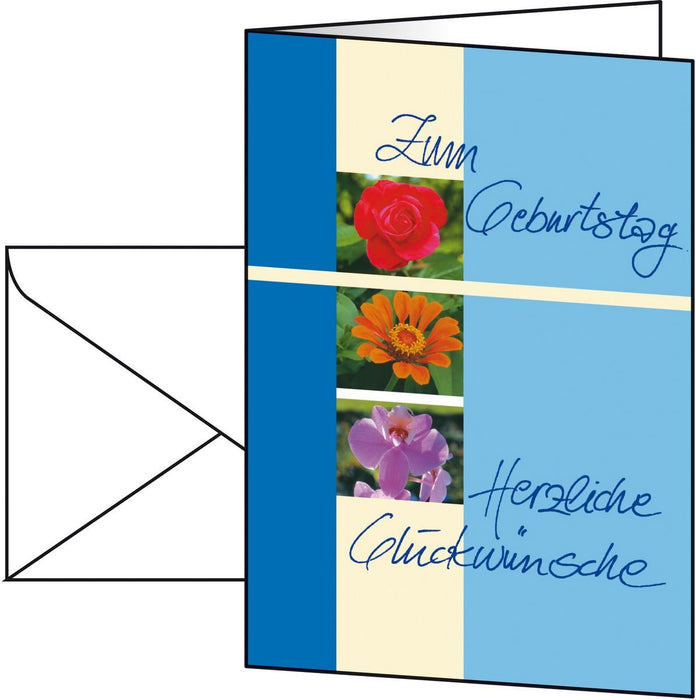 Sigel Geburtsstagskarten Blumen Trio Ds610 Din A6 10 Ud.