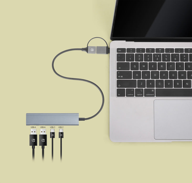 EAN 766623181075 - Manhattan 181075 hub de interfaz USB 3.2 Gen 1 (3.1 Gen 1) Type-A + Type-C 5000 Mbit/s Gris imagen 6