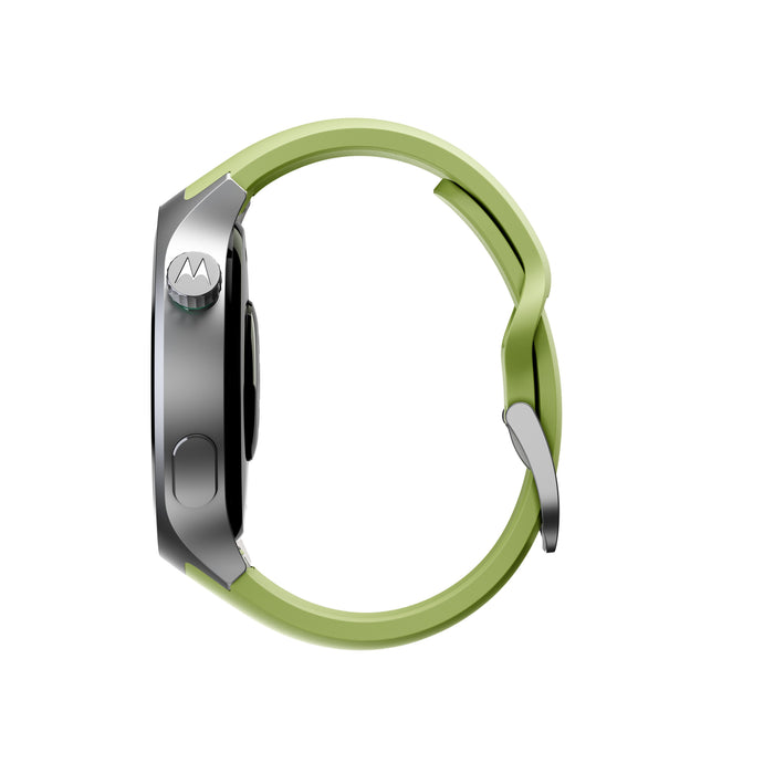 Motorola Moto Watch Matte Silver Reloj Inteligente Con Banda Silicona Pantone Herbal Garden Pantalla Luminosa 1.4" 4 Gb Bluetooth 40 G
