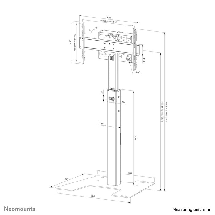 EAN 8717371443085 - Neomounts FL45S-825BL1 soporte para pantalla de señalización 190,5 cm (75") Negro imagen 17