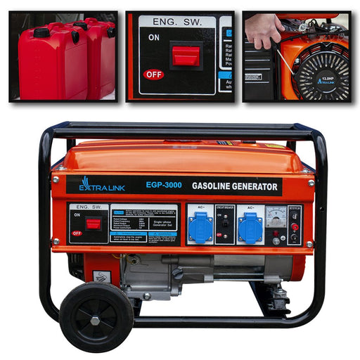 EAN 5905090330349 - Extralink EX.30349 motor-generador 2800 W 15 L Negro, Naranja imagen 2
