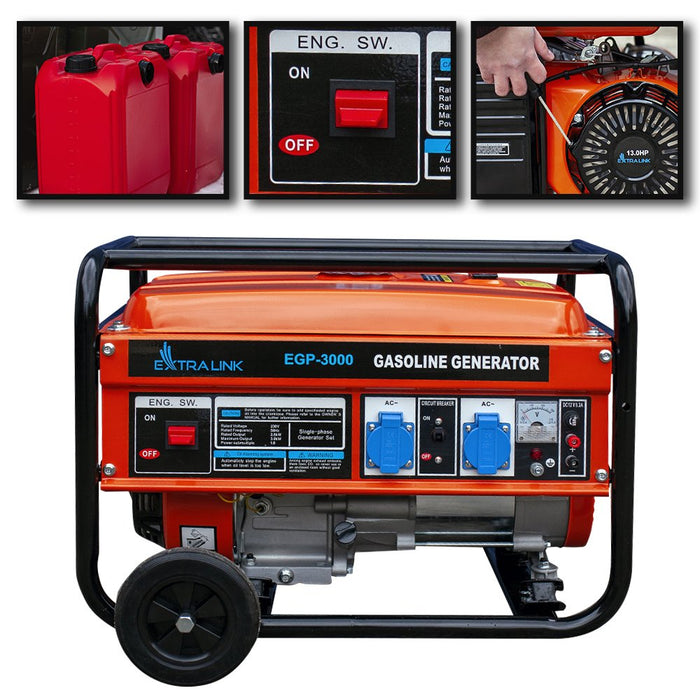 EAN 5905090330349 - Extralink EX.30349 motor-generador 2800 W 15 L Negro, Naranja imagen 2
