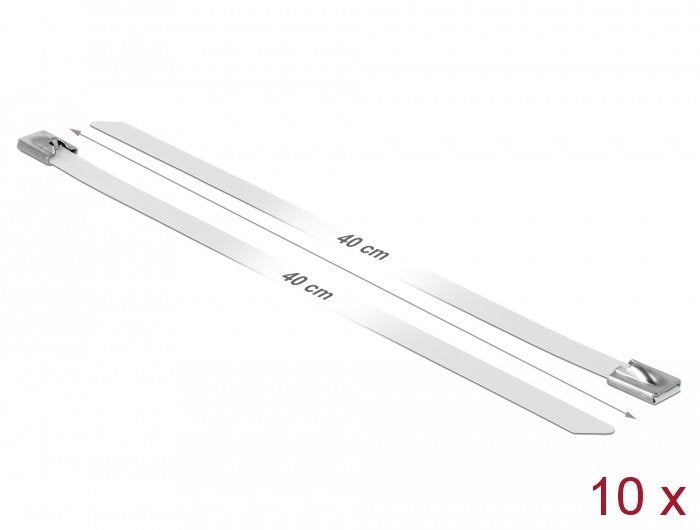 Delock Bridas De Acero Inoxidable L 400 X B 7,9 Mm Blanco 10 Piezas