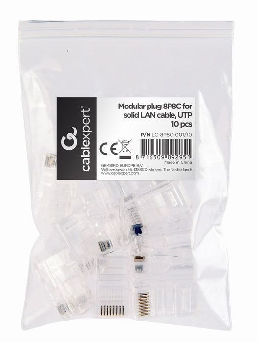 EAN 8716309092951 - Gembird LC-8P8C-001/10 conector RJ-45 Transparente imagen 1