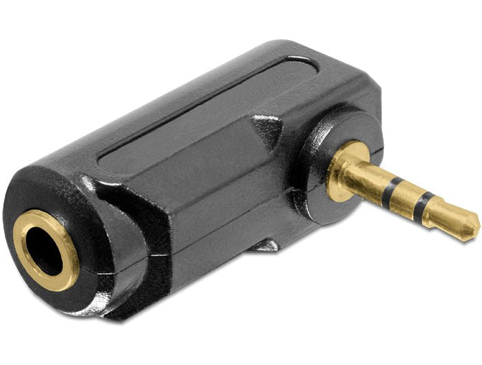 Delock Adaptador Jack 3,5mm Stereo Macho-Hembra 90º Acodado