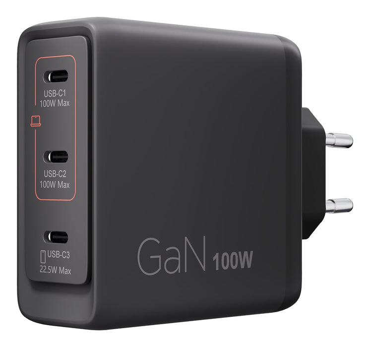 N Lenovo Multi-Port Usb-C 100w Gan-Cargador  Netzteil Schwarz Inkl. Usb-C Cable (1,8m)