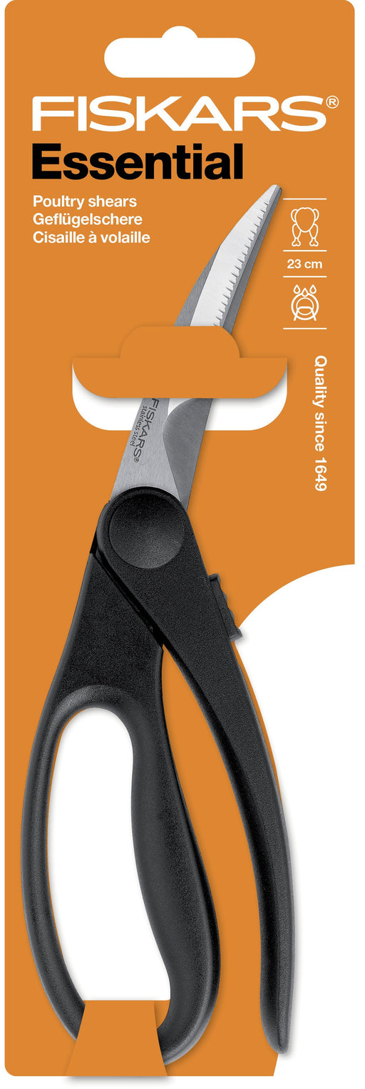 EAN 6424002006626 - Fiskars 1023819 tijera de cocina 230 mm Negro, Acero inoxidable Aves imagen 2