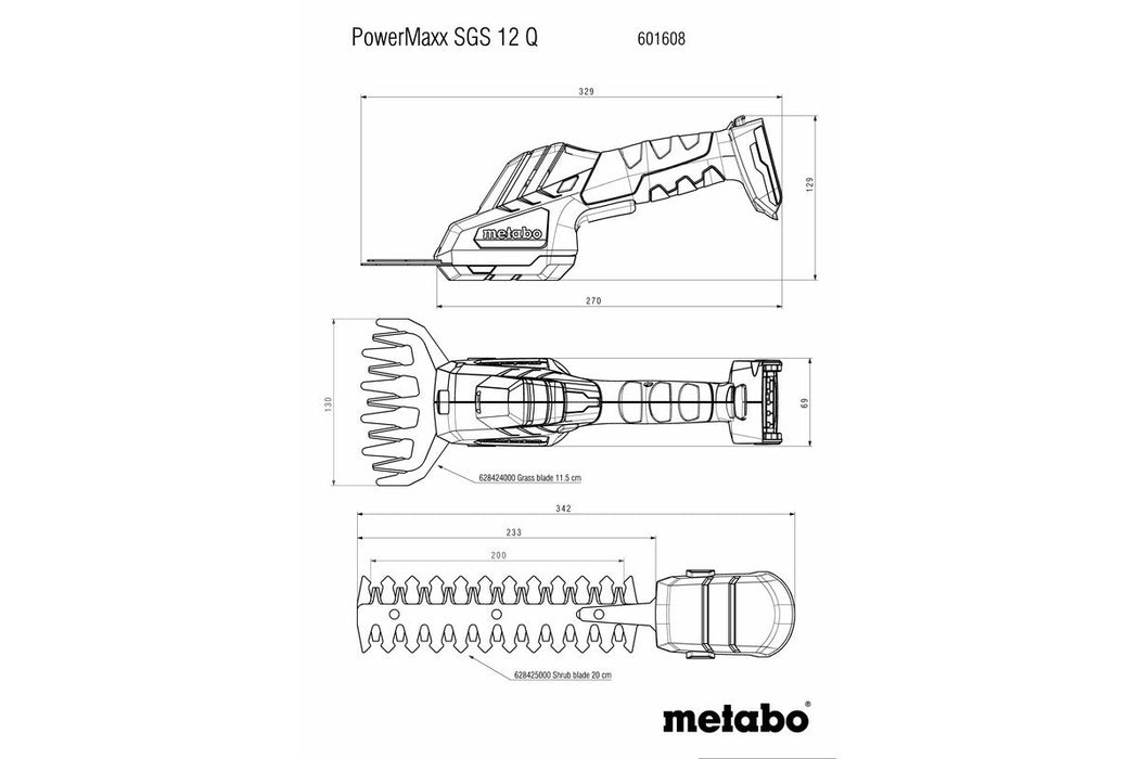 EAN 4061792185241 - Metabo POWERMAXX SGS 12 Q tijera de césped inalámbrica 1,15 cm 12 V Ión de litio Negro, Verde, Rojo imagen 4