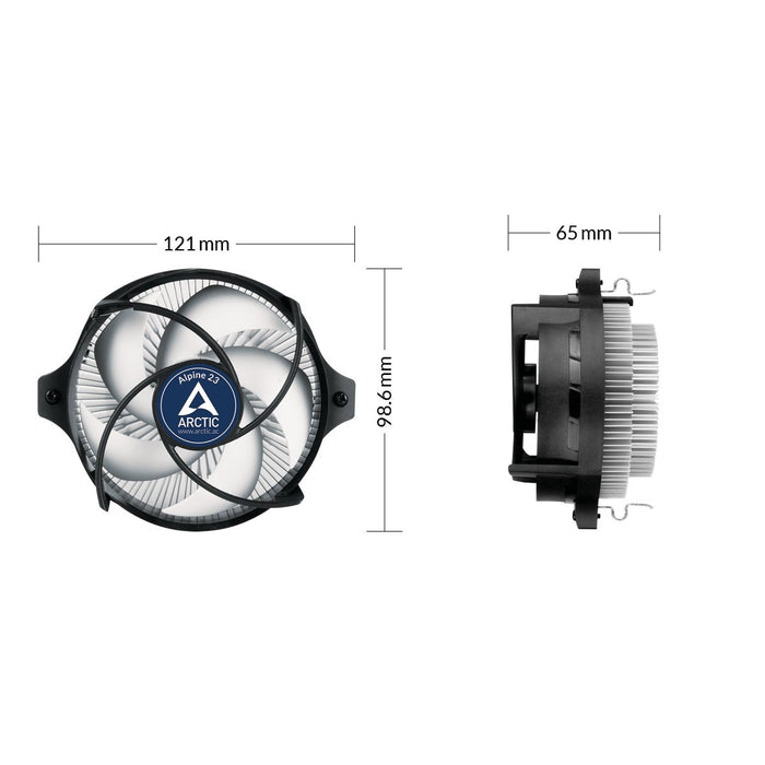 EAN 4895213702829 - ARCTIC Alpine 23 - Compact AMD CPU-Cooler Procesador Refrigerador de aire 9 cm Aluminio, Negro 1 pieza(s) imagen 6