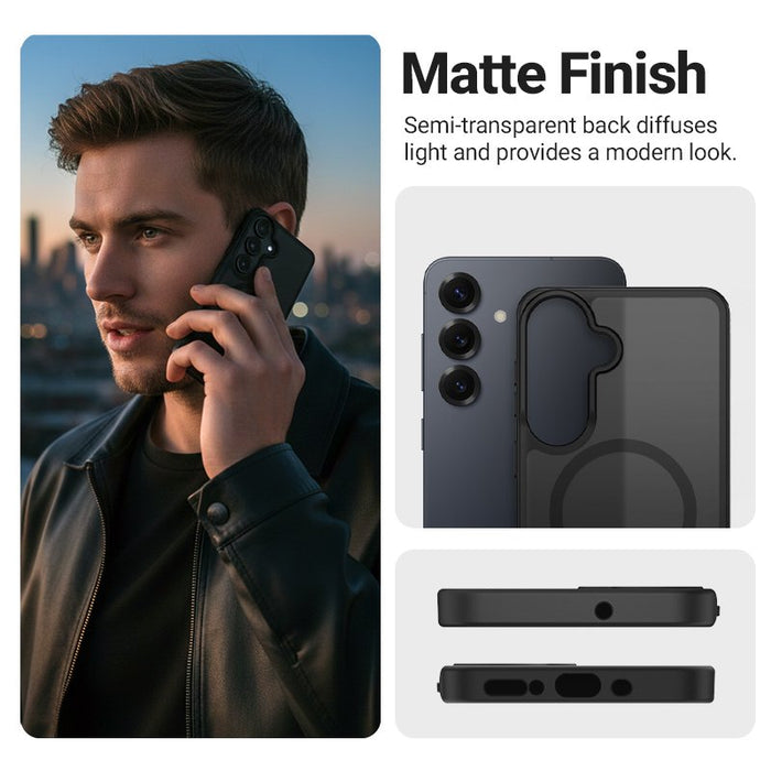 Etui Hybrid Matte Magnetic - Magsafe Samsung Galaxy S25 Czarne