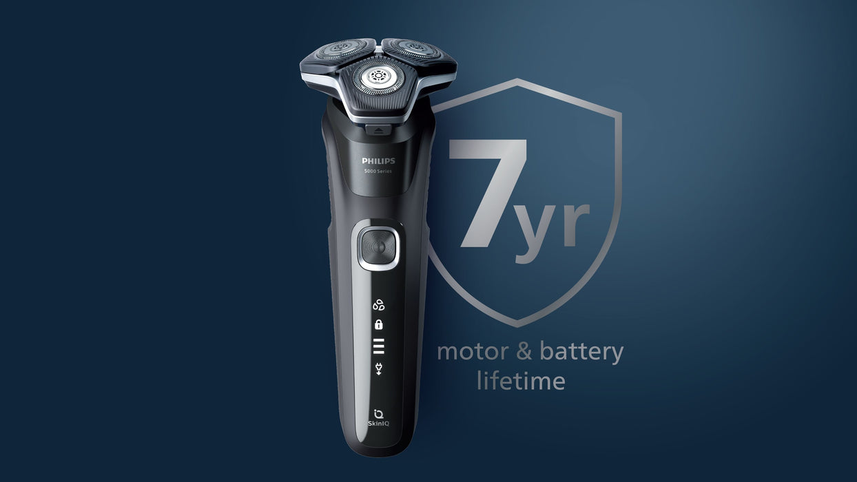 EAN 8720689008440 - Philips SHAVER Series 5000 S5885/10 afeitadora Máquina de afeitar de rotación Recortadora Negro, Azul imagen 3