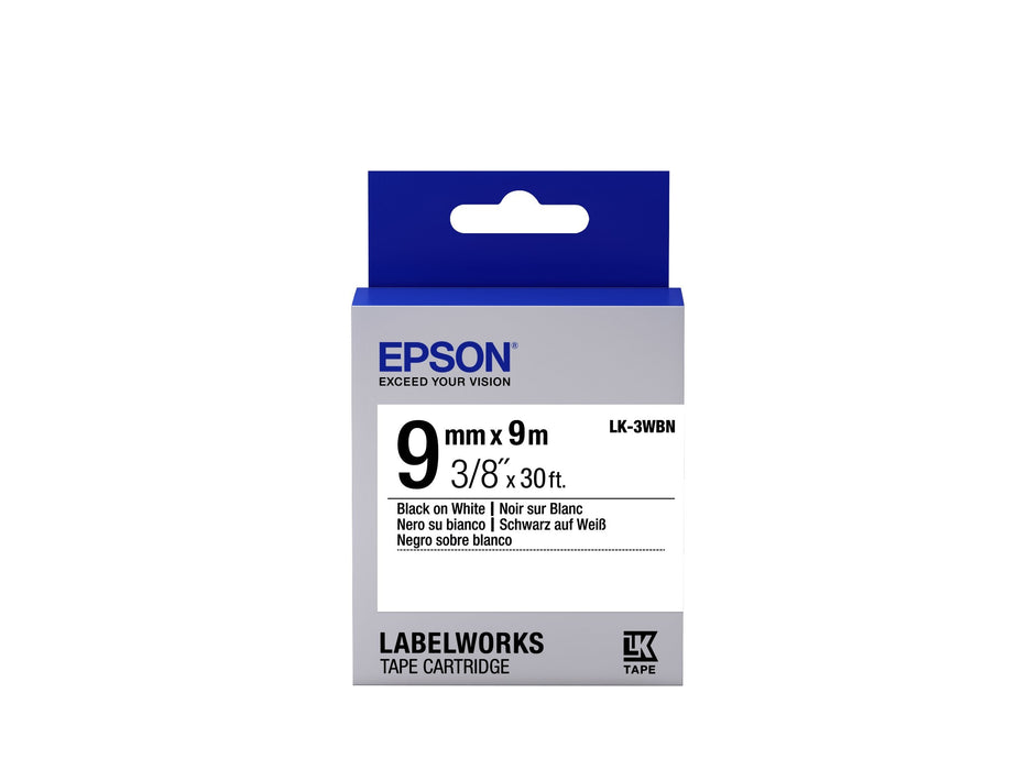 Tape - Lk-3wbn Std Blk-/Wht 9/9supl