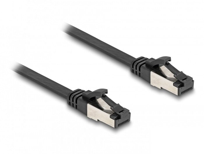 Delock Rj45 Flachband Cable De Red Macho A Macho Cat.8.1 0,25 M Negro