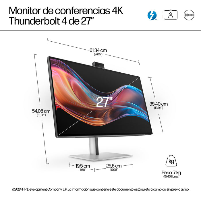 EAN 5715063748862 - HP Series 7 Pro 27 inch 4K Conferencing Monitor - 727pm pantalla para PC 68,6 cm (27") 3840 x 2160 Pixele imagen 4