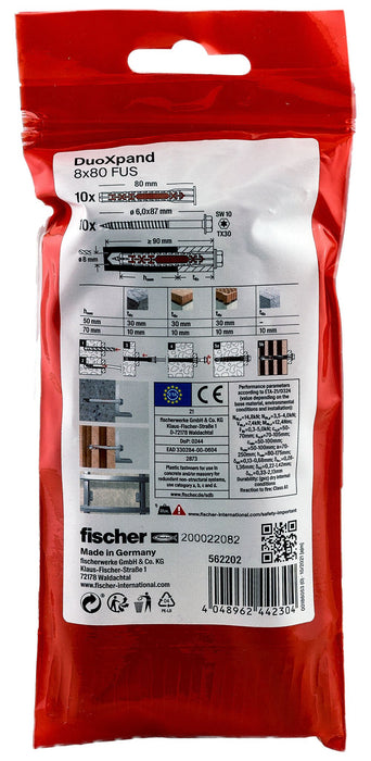 EAN 4048962442304 - Fischer 562202 tornillo de anclaje y taco 10 pieza(s) imagen 3