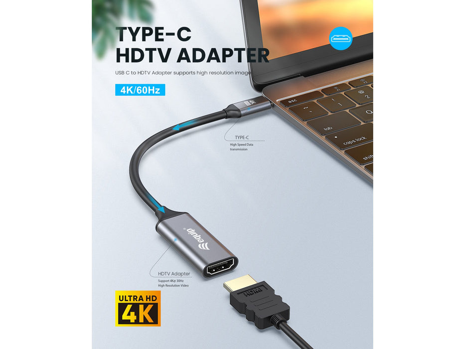 EAN 4015867229996 - Equip 133491 adaptador de cable de vídeo 0,15 m USB Tipo C Negro, Gris imagen 4