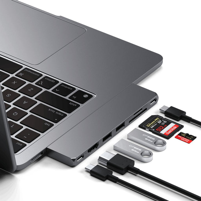 Satechi St-Hucphsm Base Para Portátil Y Replicador De Puertos Acoplamiento Usb 3.2 Gen 2 (3.1 Gen 2) Type-C Gris