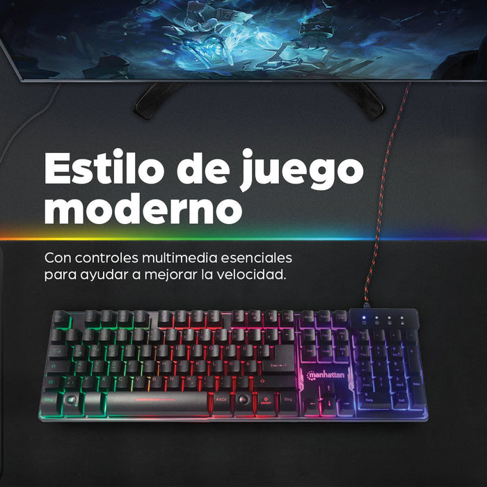 EAN 0766623178457 - Manhattan 178457 teclado Juego USB QWERTY Español Negro imagen 9