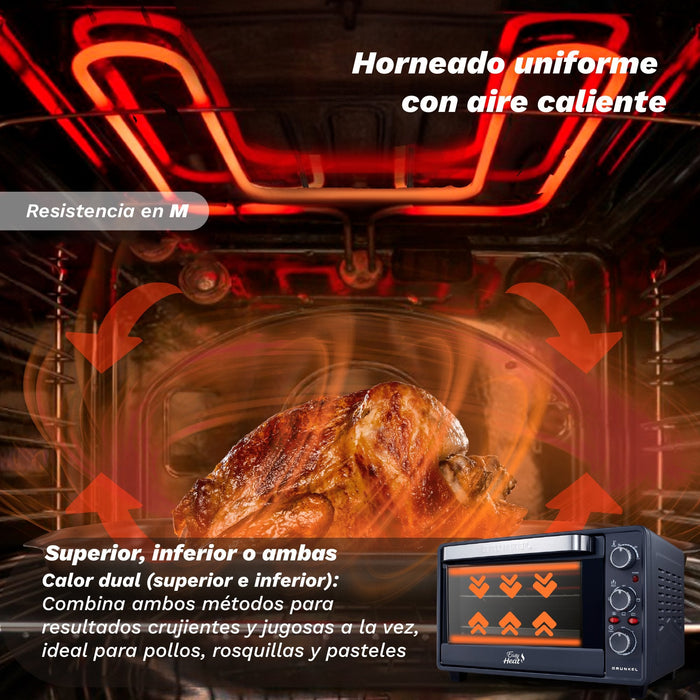 Horno De Sobremesa Grunkel Hr-48promax 2200w Capacidad 48l Negro