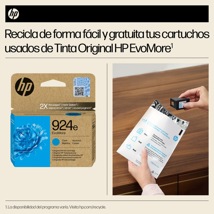 EAN 0199764687432 - HP 924e EvoMore Cyan Original Ink Cartridge cartucho de tinta 1 pieza(s) Alto rendimiento (XL) imagen 2