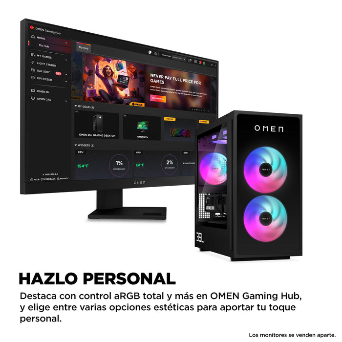EAN 0199251297069 - HP OMEN 35L Gaming Desktop GT16-0051ns PC Intel® Core™ i5 i5-14400F 16 GB DDR5-SDRAM 1 TB SSD NVIDIA GeFo imagen 6