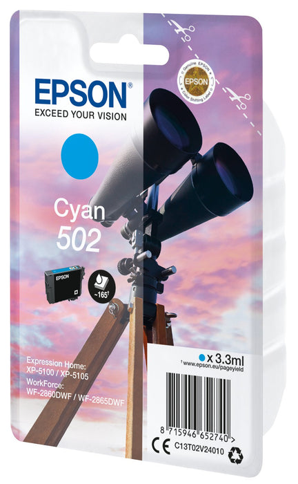 EAN 8715946652757 - Epson 502 cartucho de tinta 1 pieza(s) Original Rendimiento estándar Cian imagen 1