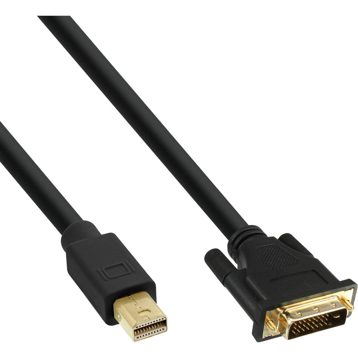 Cable Inline Mini Displayport Macho A Dvi-D 24+1 Macho, Negro/Dorado, 0,5 M