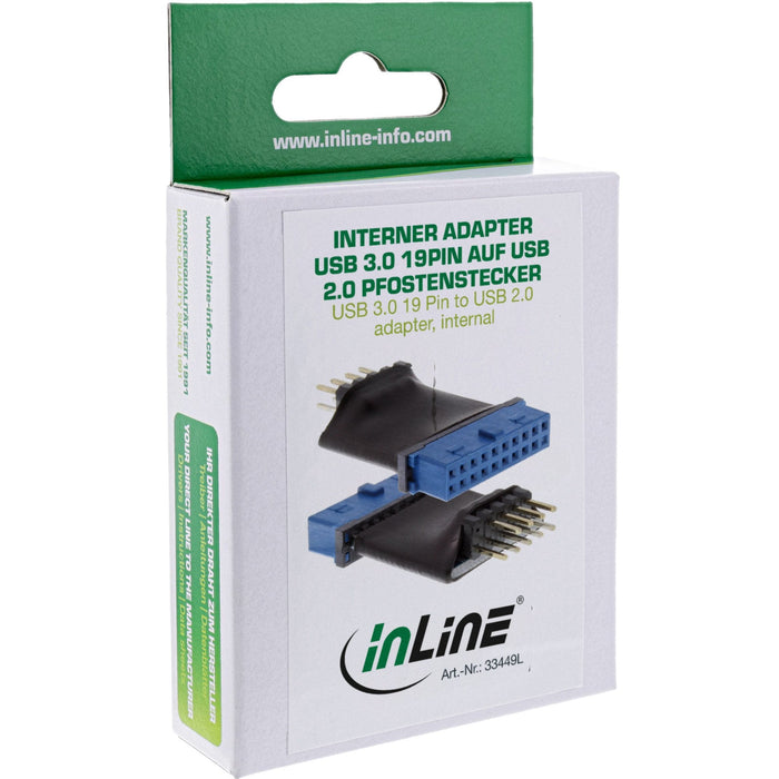 Adaptador Inline Usb 3.0 A 2.0 Usb 3.0 Interno De 19 Pines A Dispositivo Interno Usb 2.0