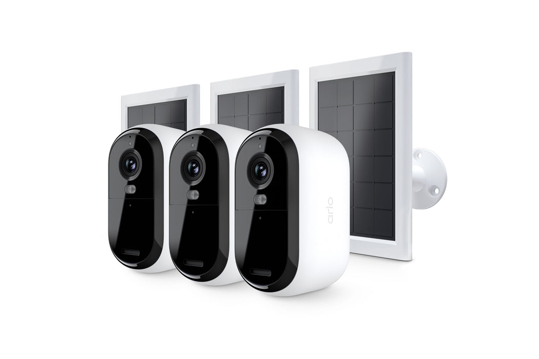 Arlo Essential 2 2k Outdoor Camera 3pack W 3 Solar Panel Bndl