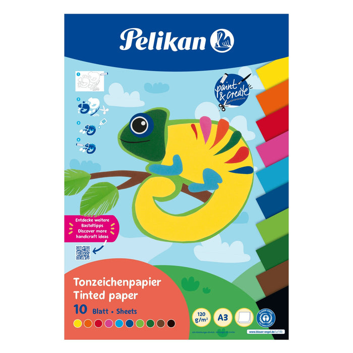 Pelikan Tonpapier Block A3,10 Hojas In 10 Colores,Azul Eng.