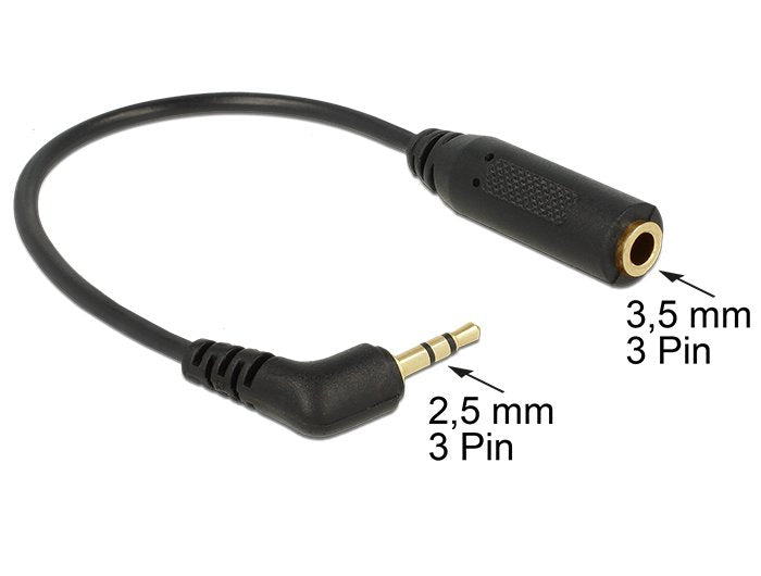 Delock Cable Jack Estéreo M/H De 2,5 Mm 3 Pin  Estéreo