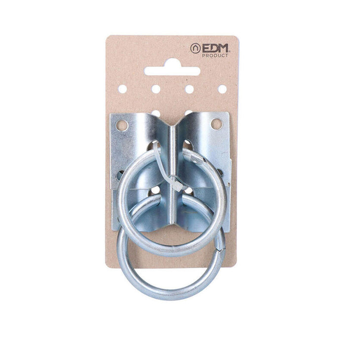2 Placas Con Anilla Aparca Perros 70x5mm Cromadas