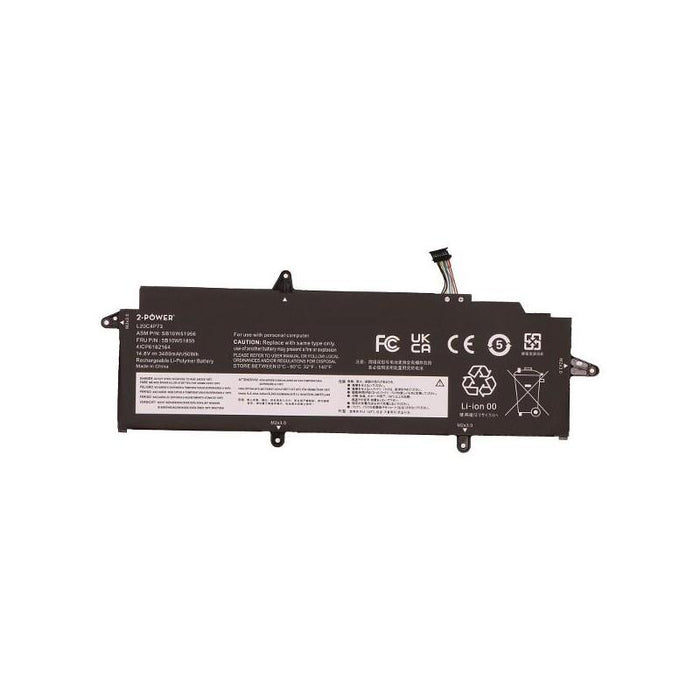 2-Power Batería 14.8v 3400mah Para Lenovo Thinkpad X13 Gen 2 20xh 2p-5b11m90070