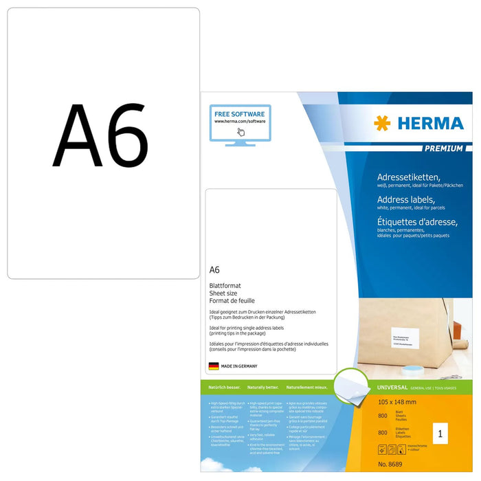 EAN 4008705086899 - HERMA 8689 etiqueta para dirección Blanco imagen 1