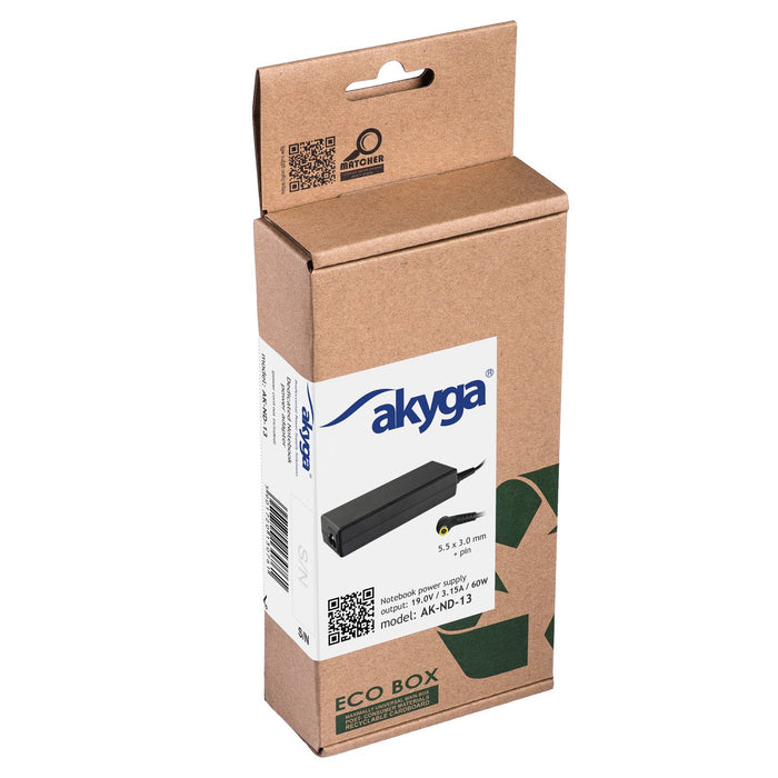 EAN 5901720130761 - Akyga notebook power adapter AK-ND-13 19V/3.16A 60W 5.5x3.0 mm + pin SAMSUNG adaptador e inversor de corr imagen 5
