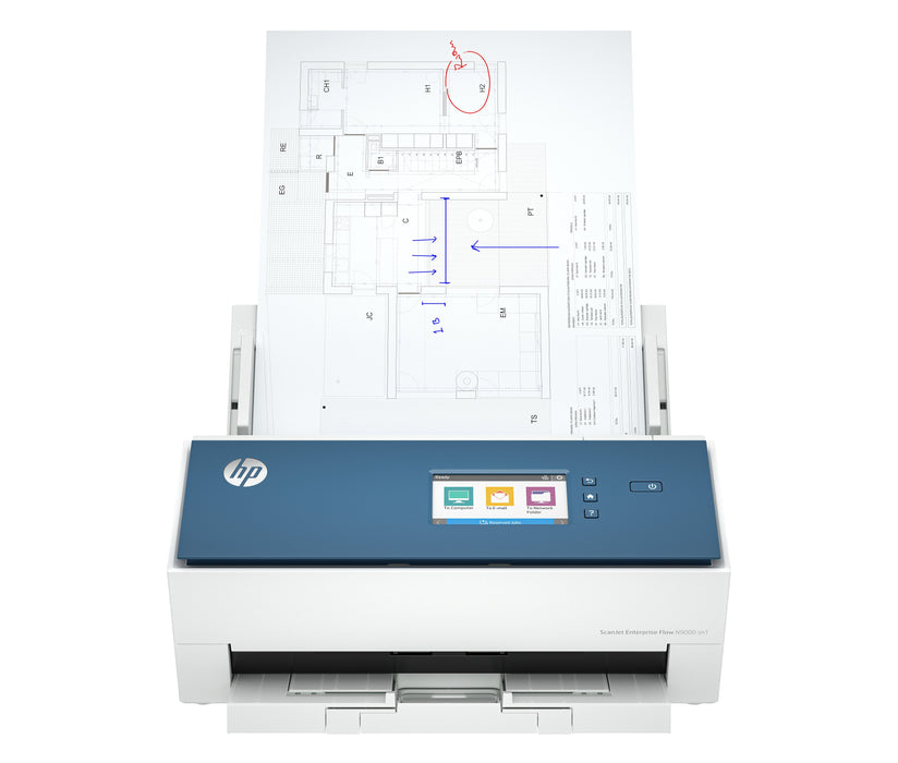 EAN 0198701400875 - HP ScanJet Enterprise Flow N9000 sn1 Escáner alimentado con hojas 600 x 600 DPI A3 Azul, Blanco imagen 1