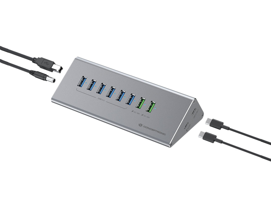 EAN 4015867234389 - Conceptronic HUBBIES18G hub de interfaz USB 3.2 Gen 1 (3.1 Gen 1) Type-B 5000 Mbit/s Gris imagen 1
