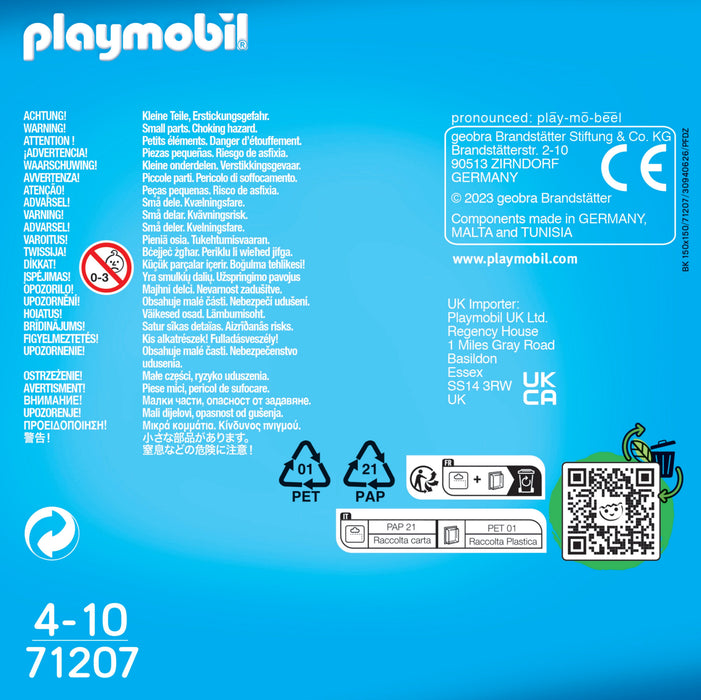 Playmobil 71207 Duopack Bomberos. Con Dos Figuras, Hacha De Fuego Y Extintor.