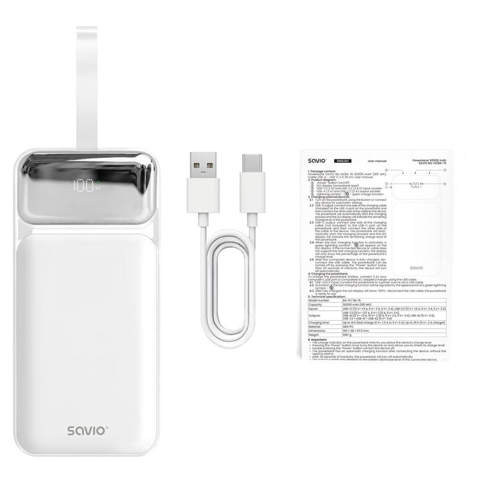 Powerbank Ba-15 50000 Mah Bialy