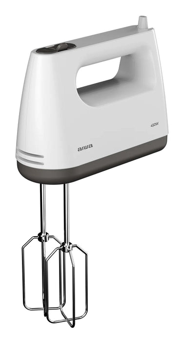 Batidora De Reposteria Aiwa Tesaberu Ahx-600 450w 5 Velocidades Turbo 2 Varillas 2 Ganchos Acero