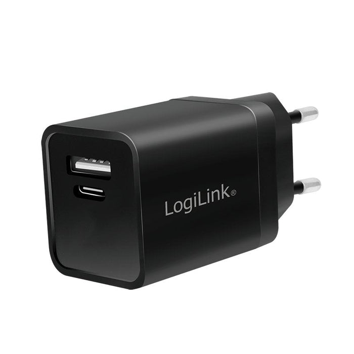 Logilink Usb-A C Charging Kit, 15 W, Each 1x Usb-A, 1x Usb-C, Negro